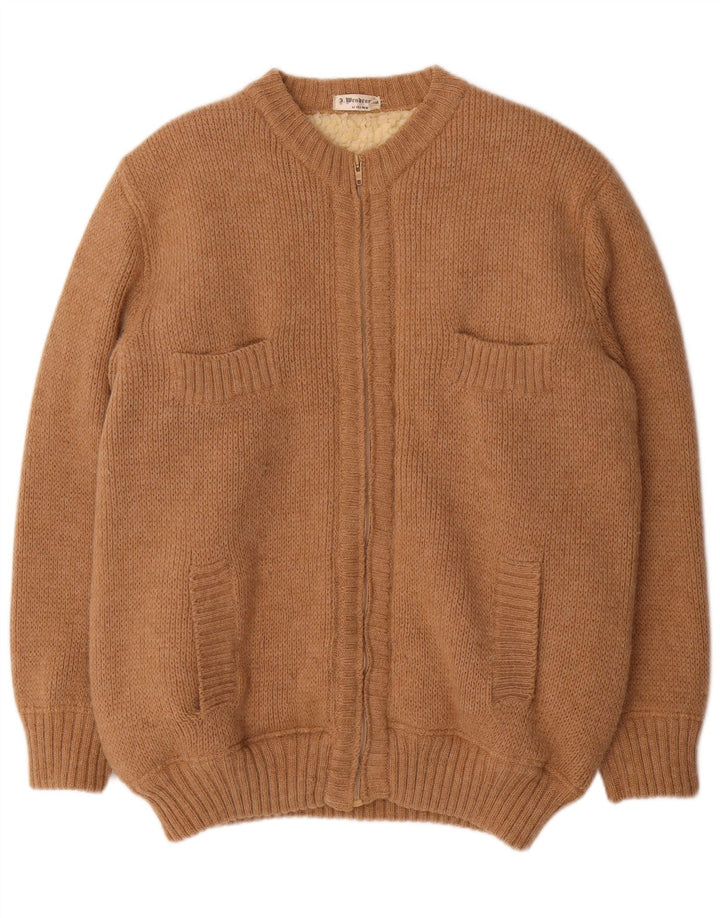 Vintage męski sweter Sherpa Cardigan IT 52 duży beż