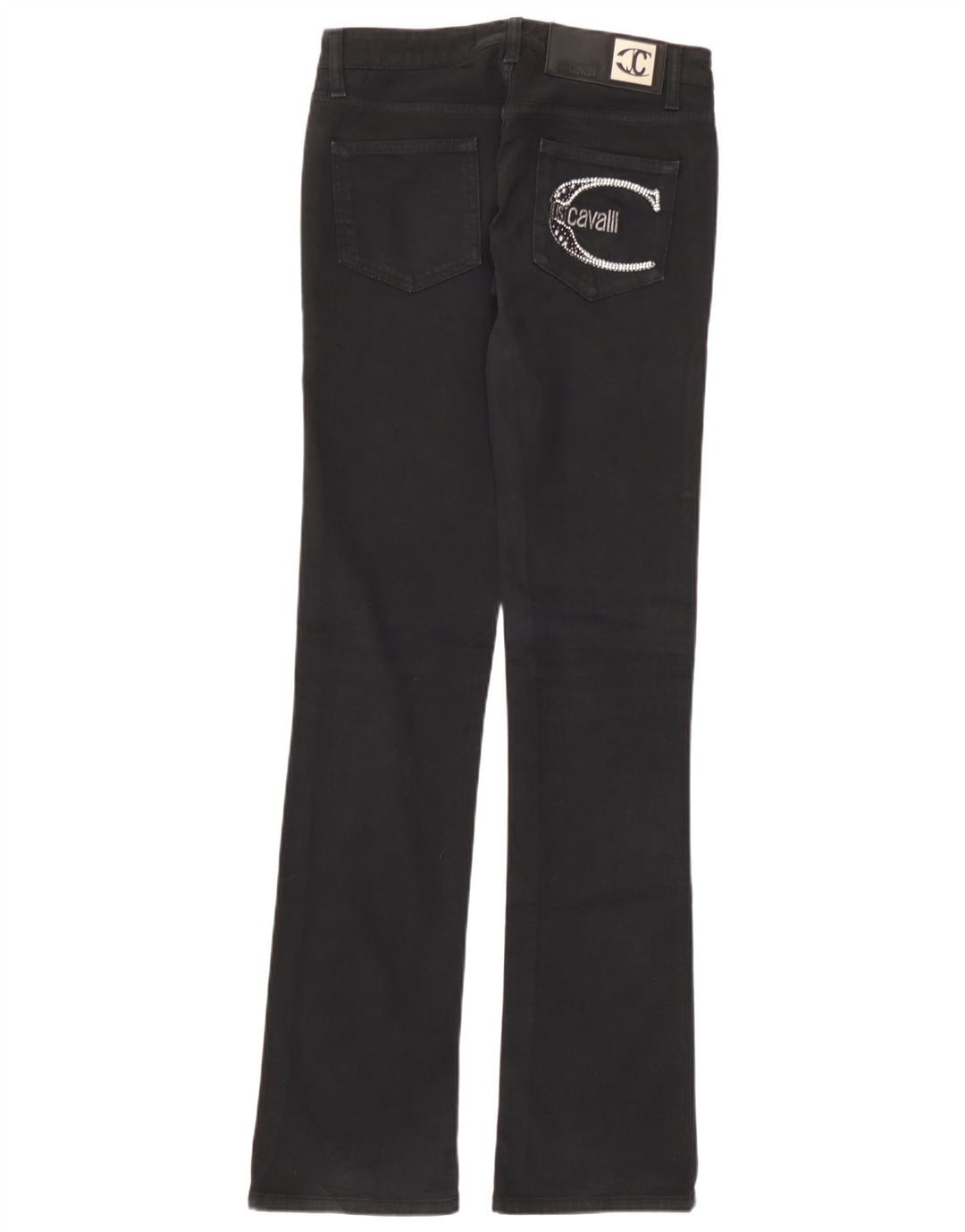 Damskie jeansy Just Cavalli Graphic Bootcut IT 40 Small W26 L33 Czarna bawełna