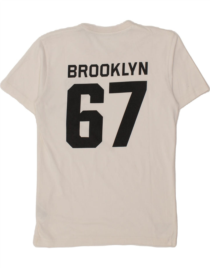 ADIDAS Mens Brooklyn Graphic T-Shirt Top Small White Vintage Adidas and Second-Hand Adidas from Messina Hembry 