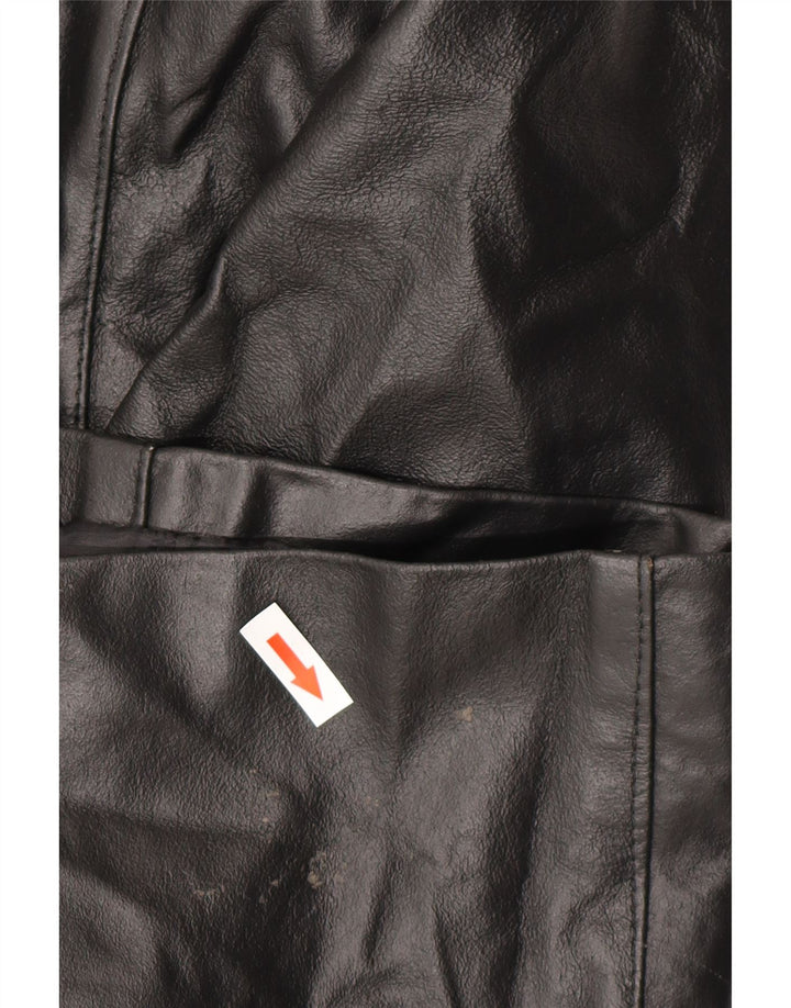 Damski płaszcz skórzany VINTAGE IT 48 XL Czarna skóra