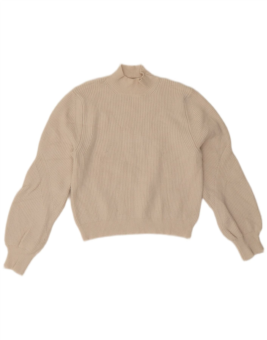 Damski sweter Zara z golfem UK 14, średni, złamanej bieli, wiskoza