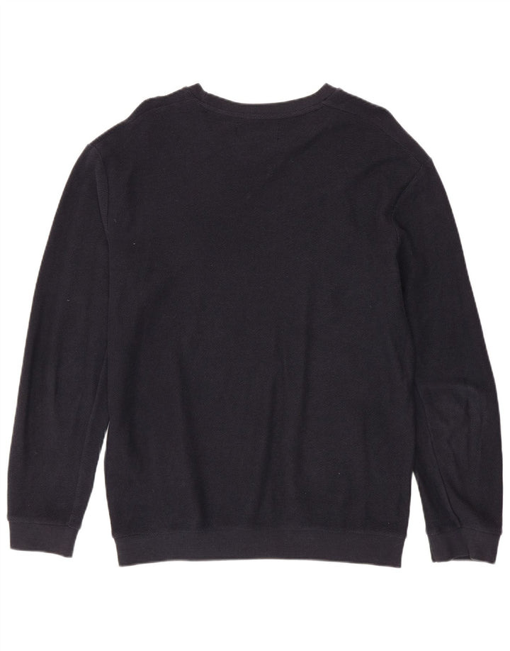 Męski sweter ZARA z okrągłym dekoltem XL, granatowy, bawełniany