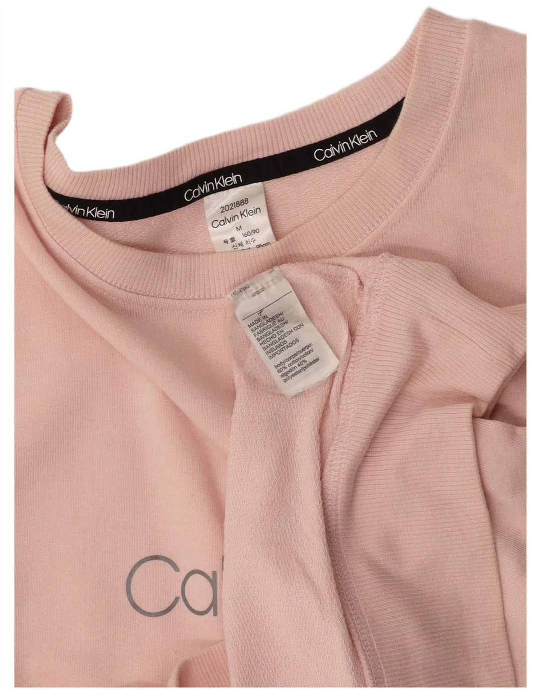 Damski sweter CALVIN KLEIN z grafiką UK 14, średni różowy, bawełniany
