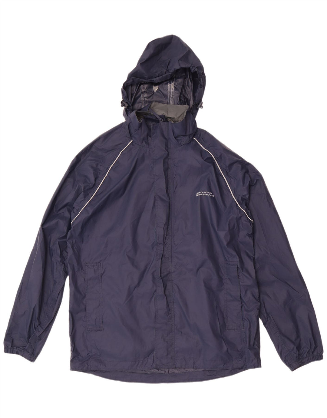 Męska kurtka przeciwdeszczowa z kapturem Mountain Warehouse UK 38, średni granatowy nylon