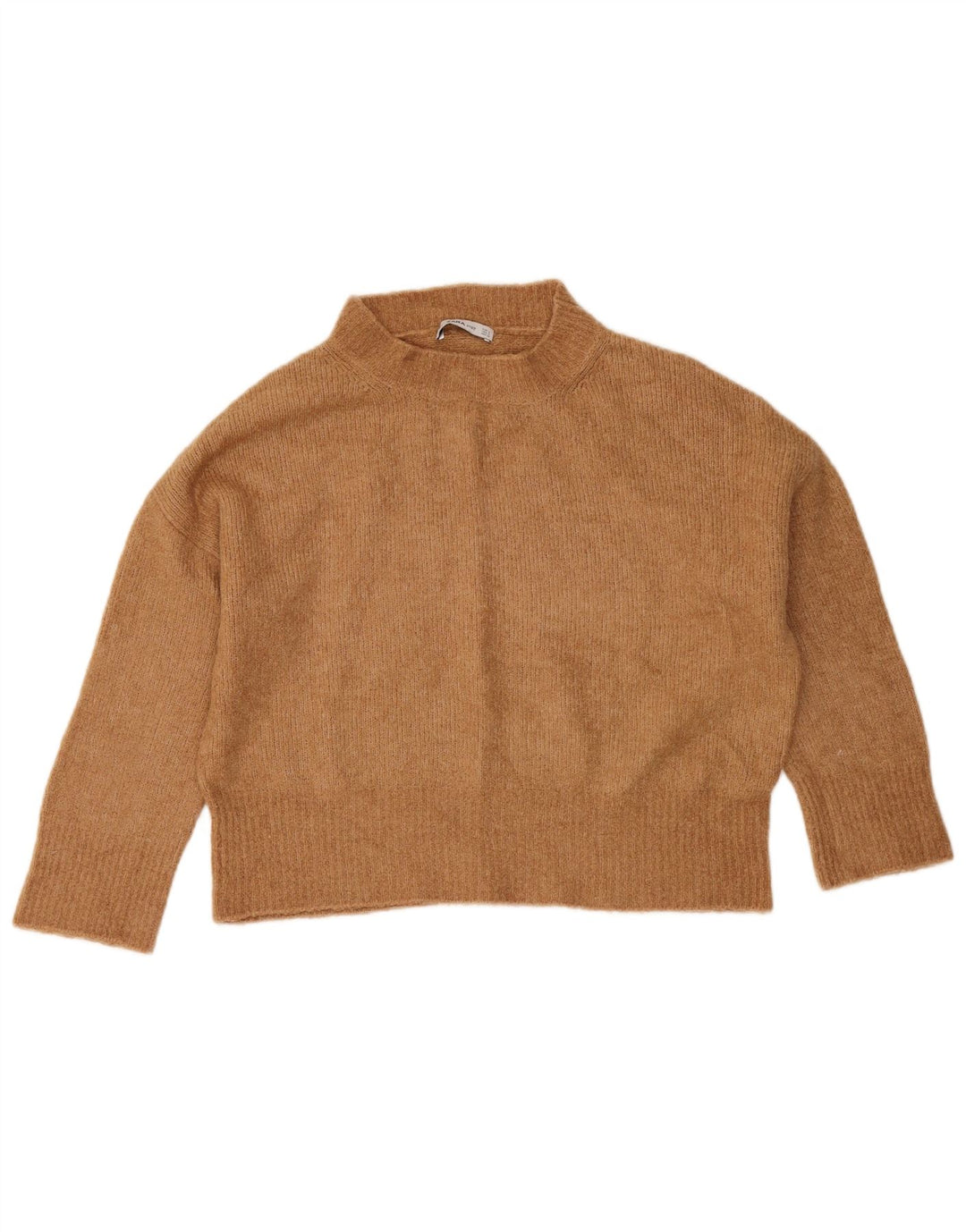 Damski sweter Zara Crop Oversize z golfem UK 10 Small Beige