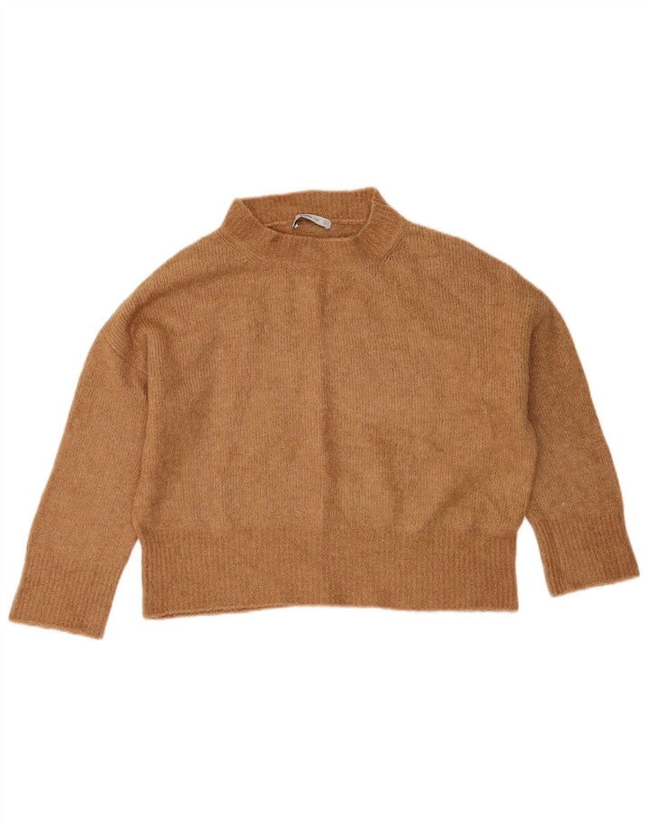 Damski sweter Zara Crop Oversize z golfem UK 10 Small Beige