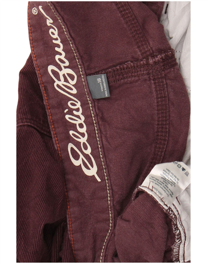Spodnie sztruksowe EDDIE BAUER Boyfriend US 18 2XL W38 L31 Burgundowe