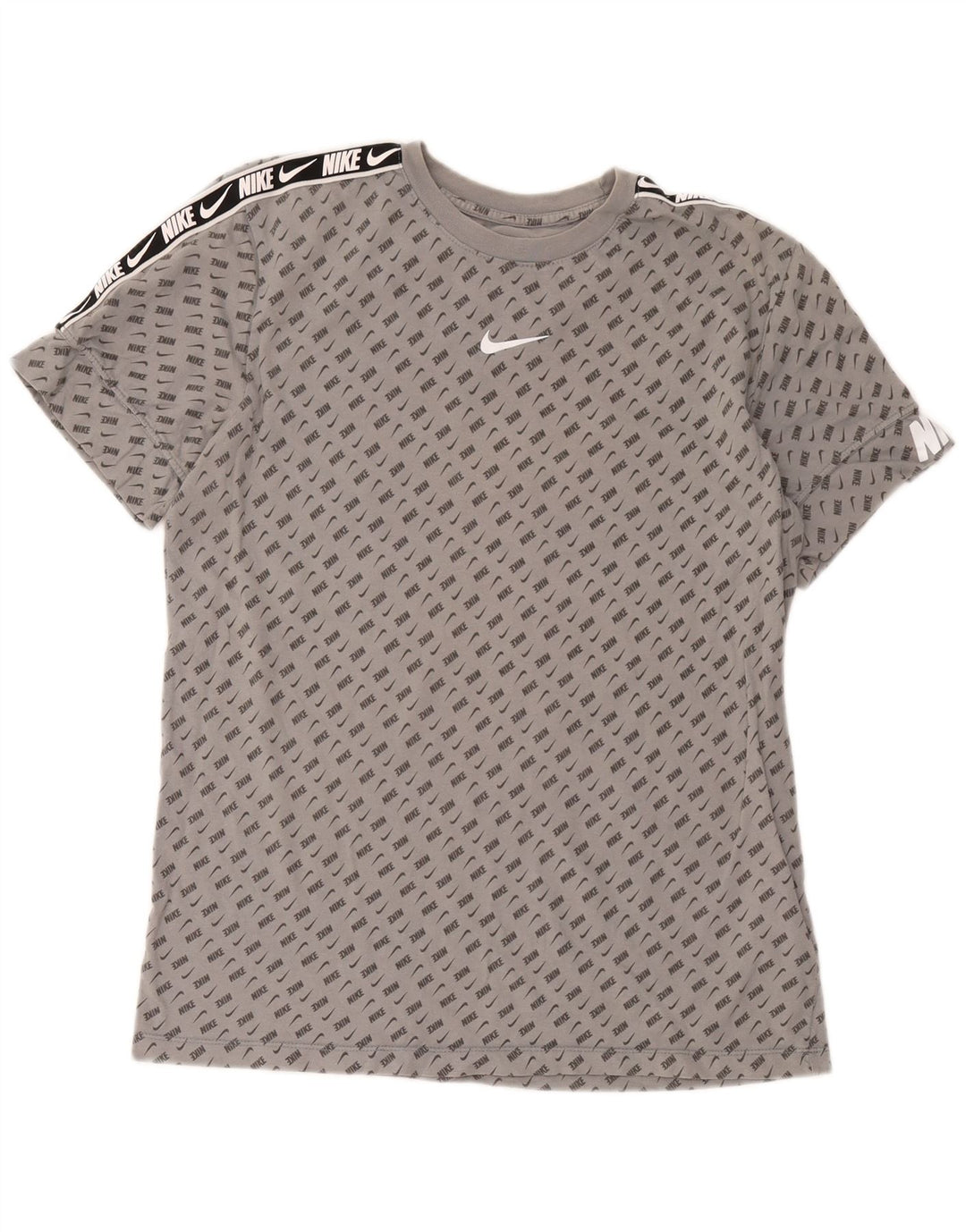 Męska koszulka z grafiką Nike, średnia, szara, bawełniana w cętki