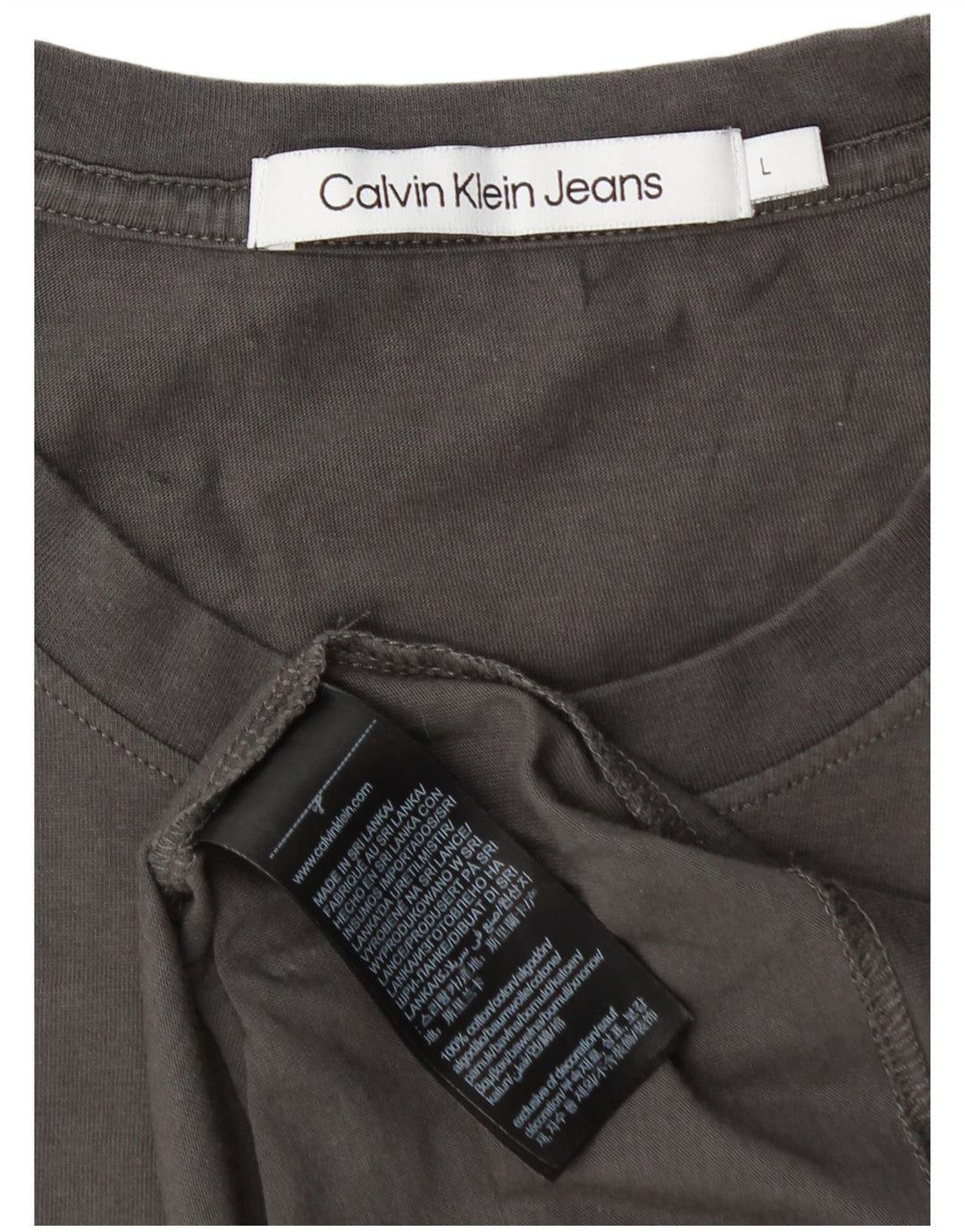 Męski T-shirt z grafiką CALVIN KLEIN JEANS, duży, szary, bawełniany