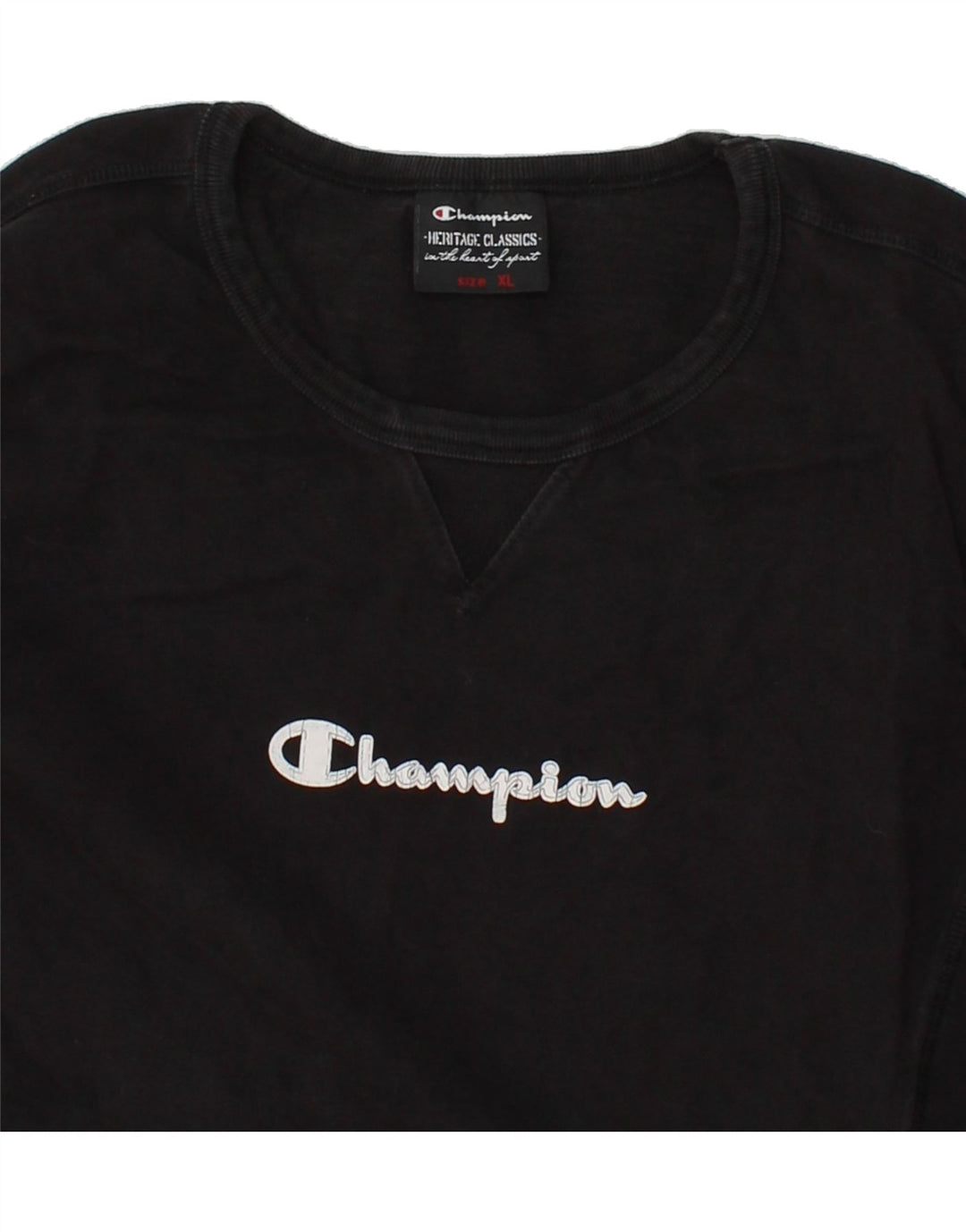 CHAMPION Womens Heritage Classics Graphic Top Long Sleeve UK 20 2XL Black Vintage Champion and Second-Hand Champion from Messina Hembry 