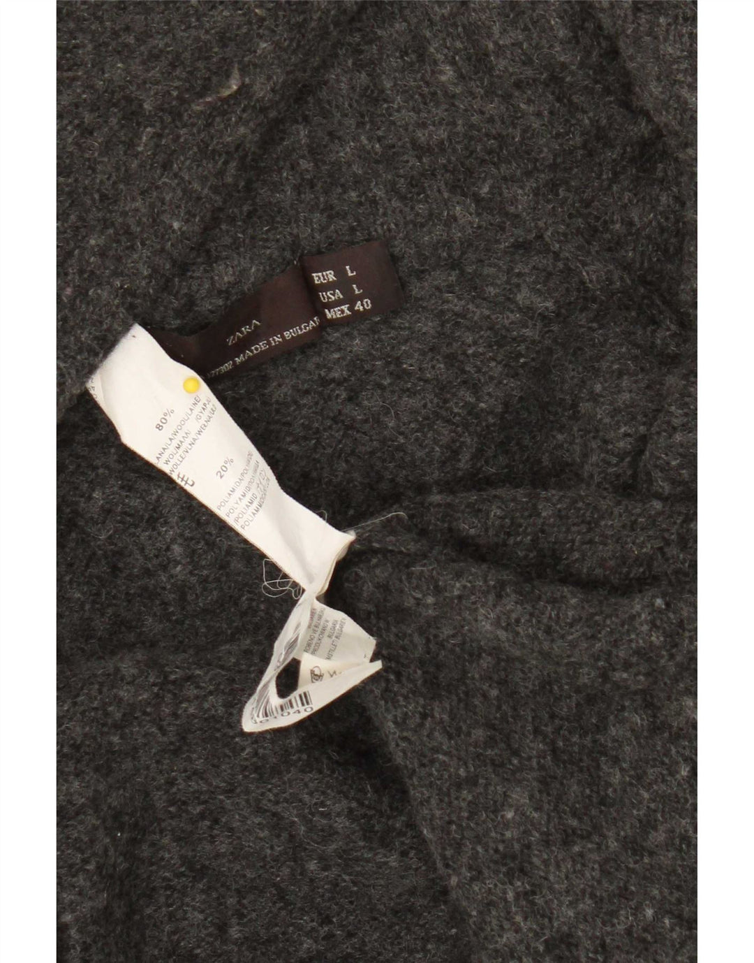 Męski sweter Zara, duży, szary, wełniany