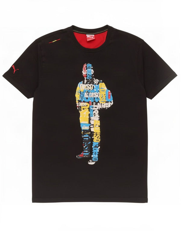 Męska koszulka z grafiką Puma, 2XL, czarna, bawełniana