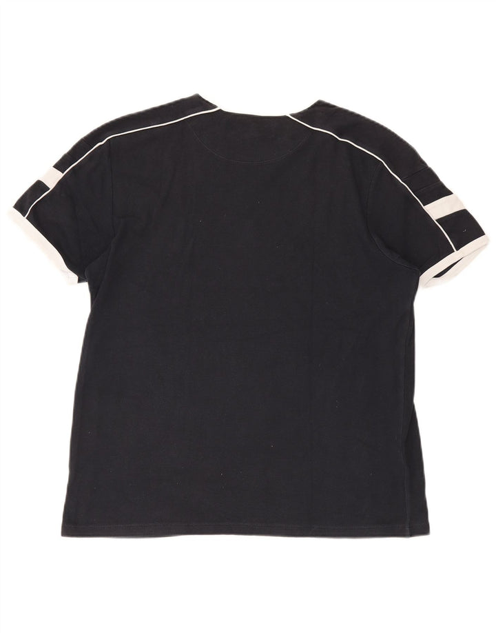 T-shirt męski French Connection Top, bawełna, średnia czarna, z blokami kolorów