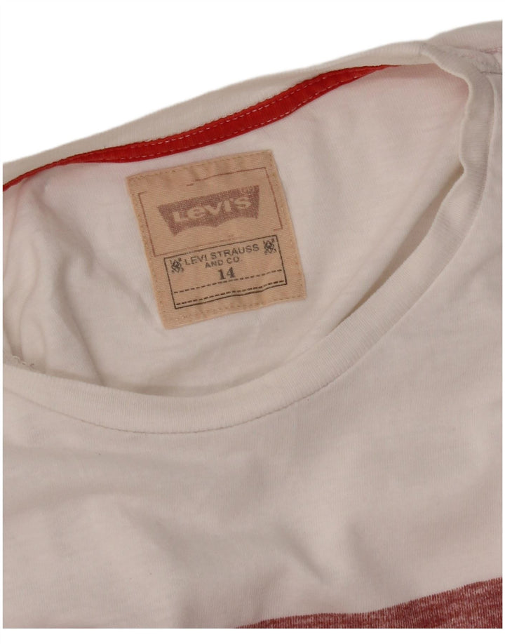 Chłopięcy T-shirt z grafiką LEVI'S, 13-14 lat, biały