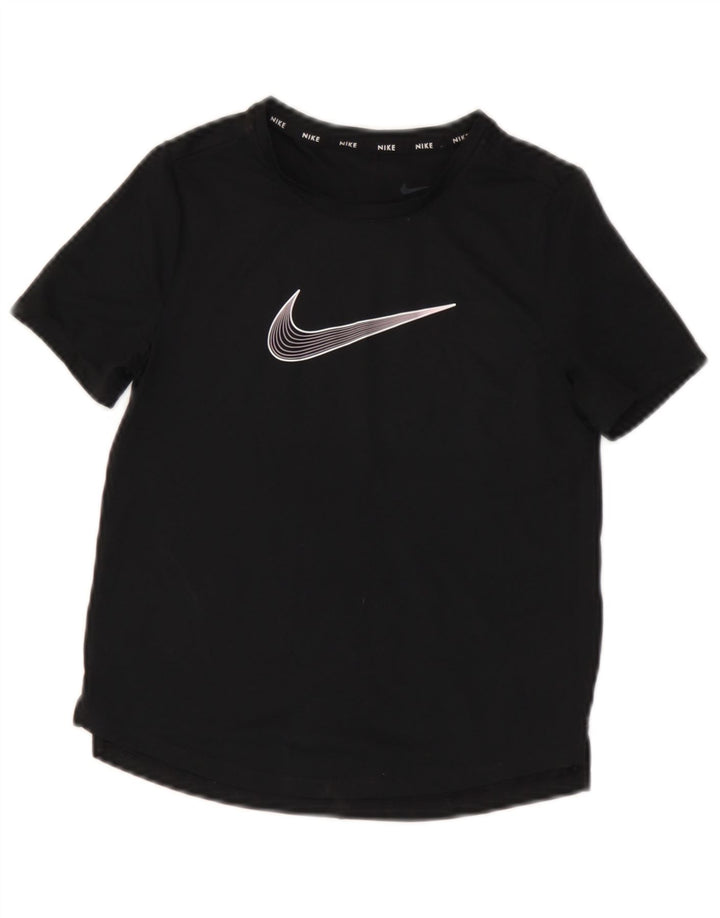 Chłopięcy T-shirt z grafiką Nike Dri Fit, mały, czarny poliester, 8-9 lat
