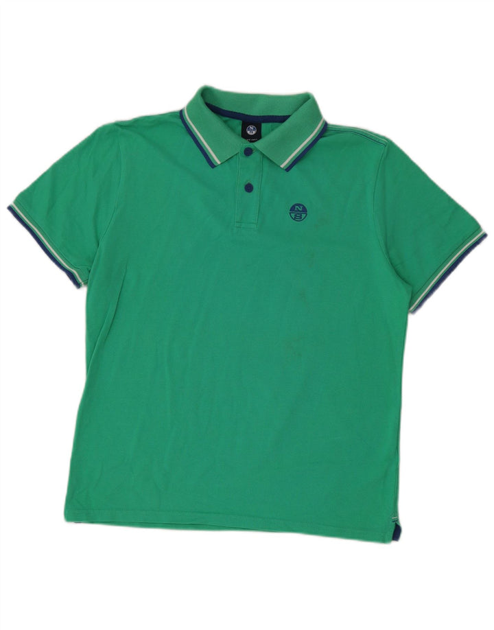 Męska koszulka polo North Sails, bawełniana, w kolorze średnio zielonym