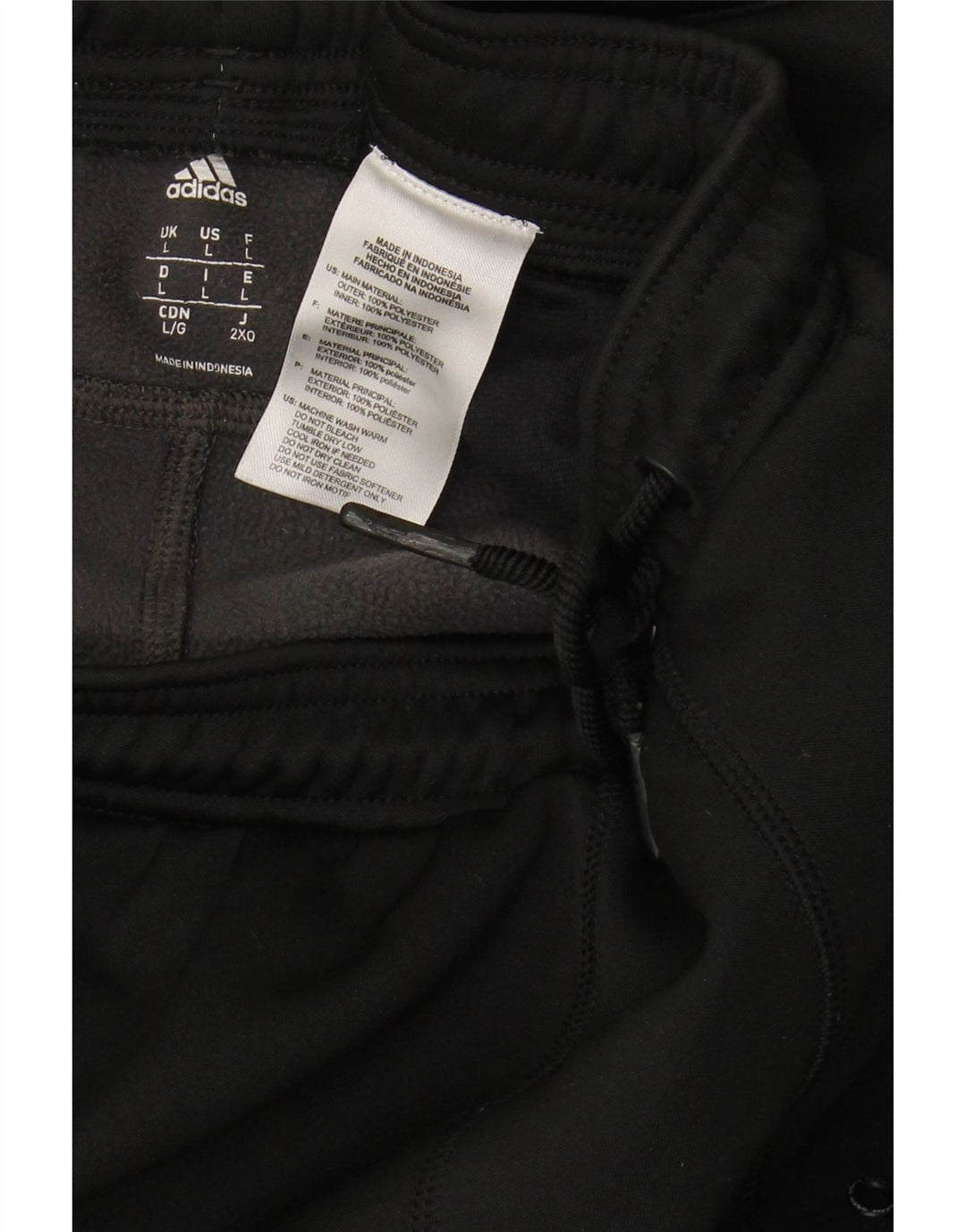 ADIDAS Womens Tracksuit Trousers Joggers UK 16 Large  Black Polyester
