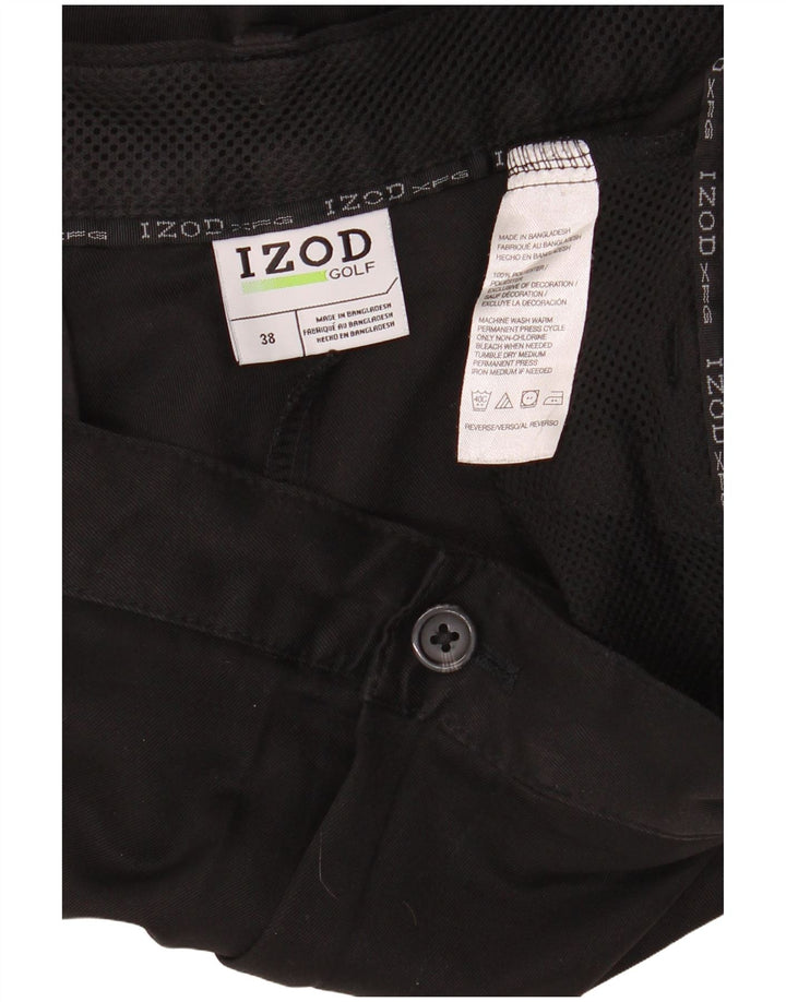 Męskie spodenki chino Izod W38 XL, czarny poliester