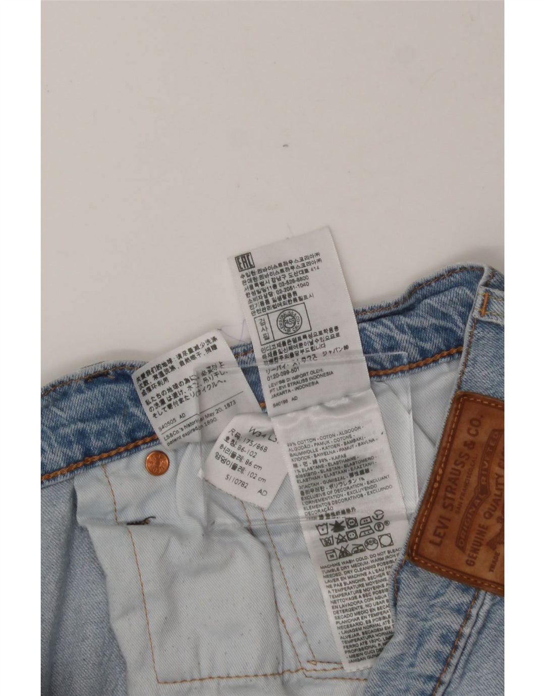 LEVI'S Mens Slim Jeans W34 L32 Blue Cotton Vintage Levi's and Second-Hand Levi's from Messina Hembry 