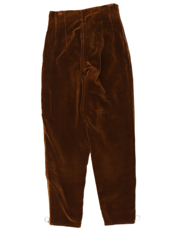 Vintage damskie zwężane spodnie codzienne z wysokim stanem IT 40 Small W26 L26 brązowe