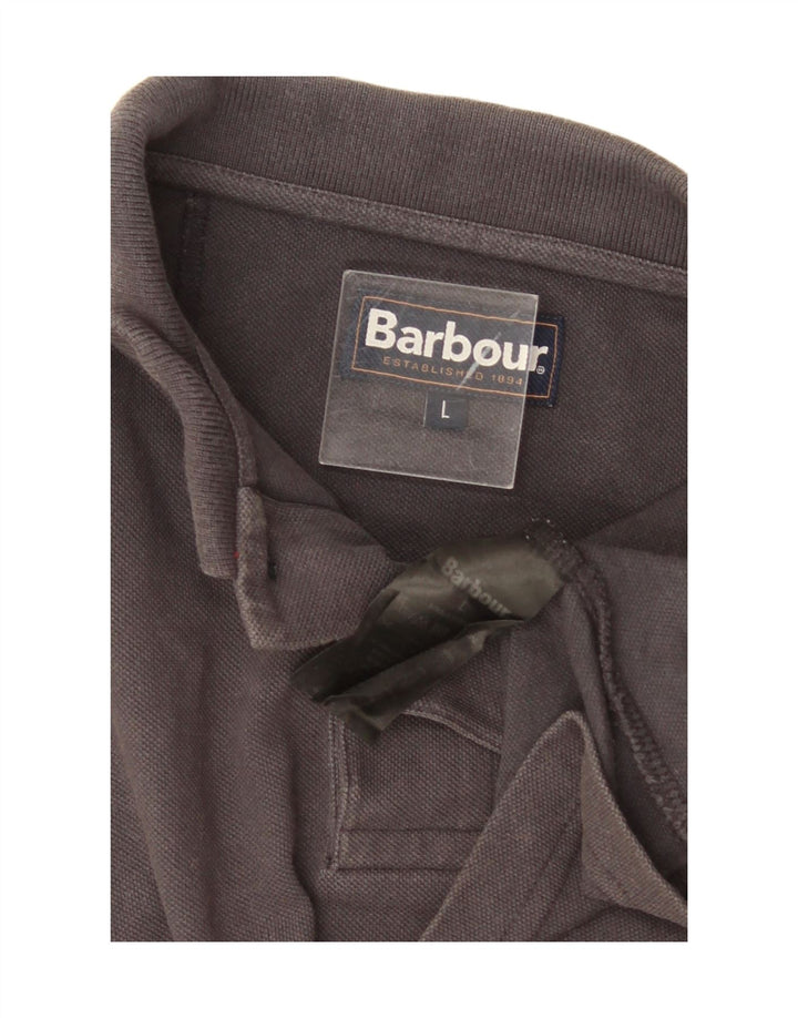 Męska koszulka polo Barbour, duża, szara, bawełniana
