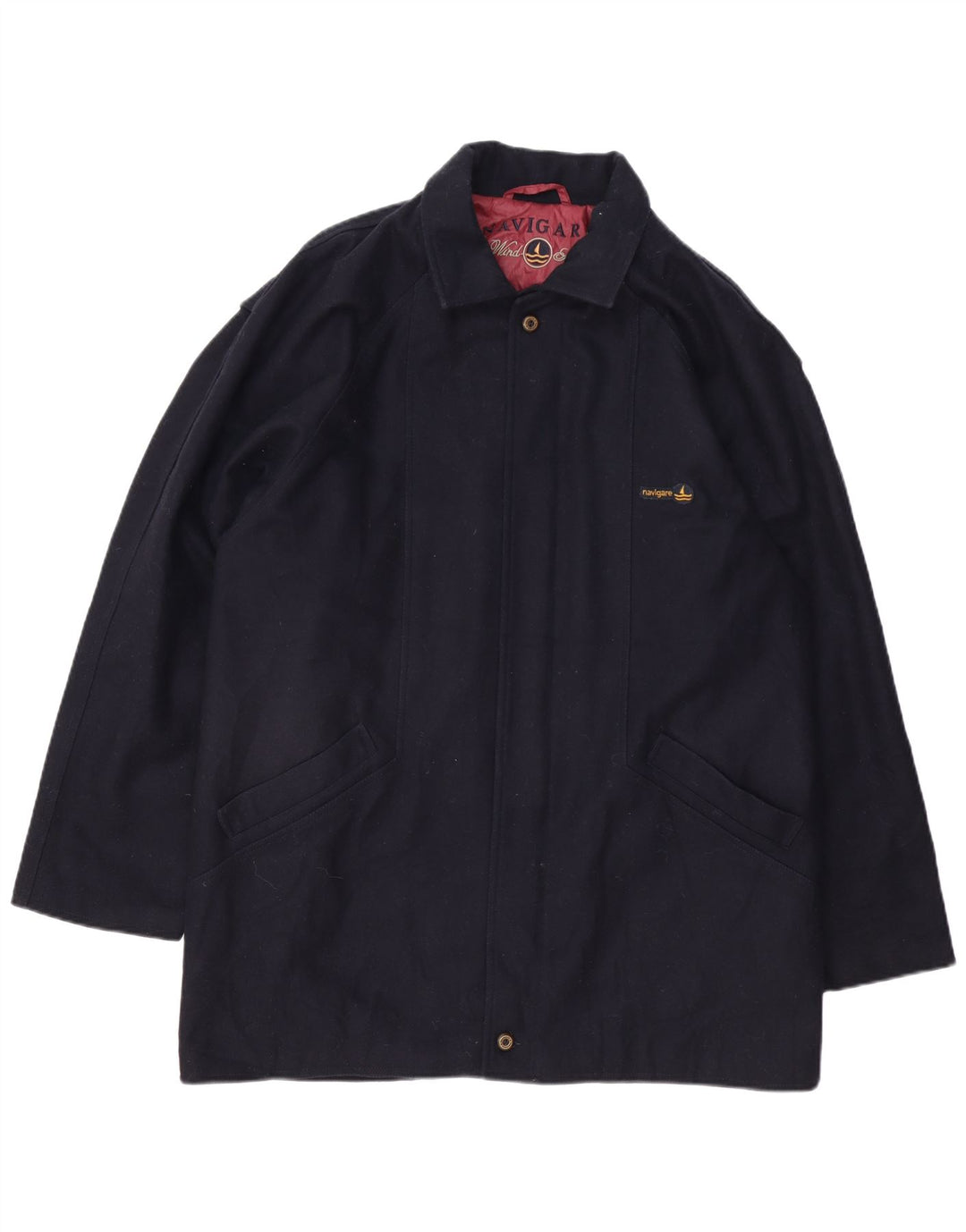 Płaszcz męski Navigare UK 42 XL, granatowy, wełniany