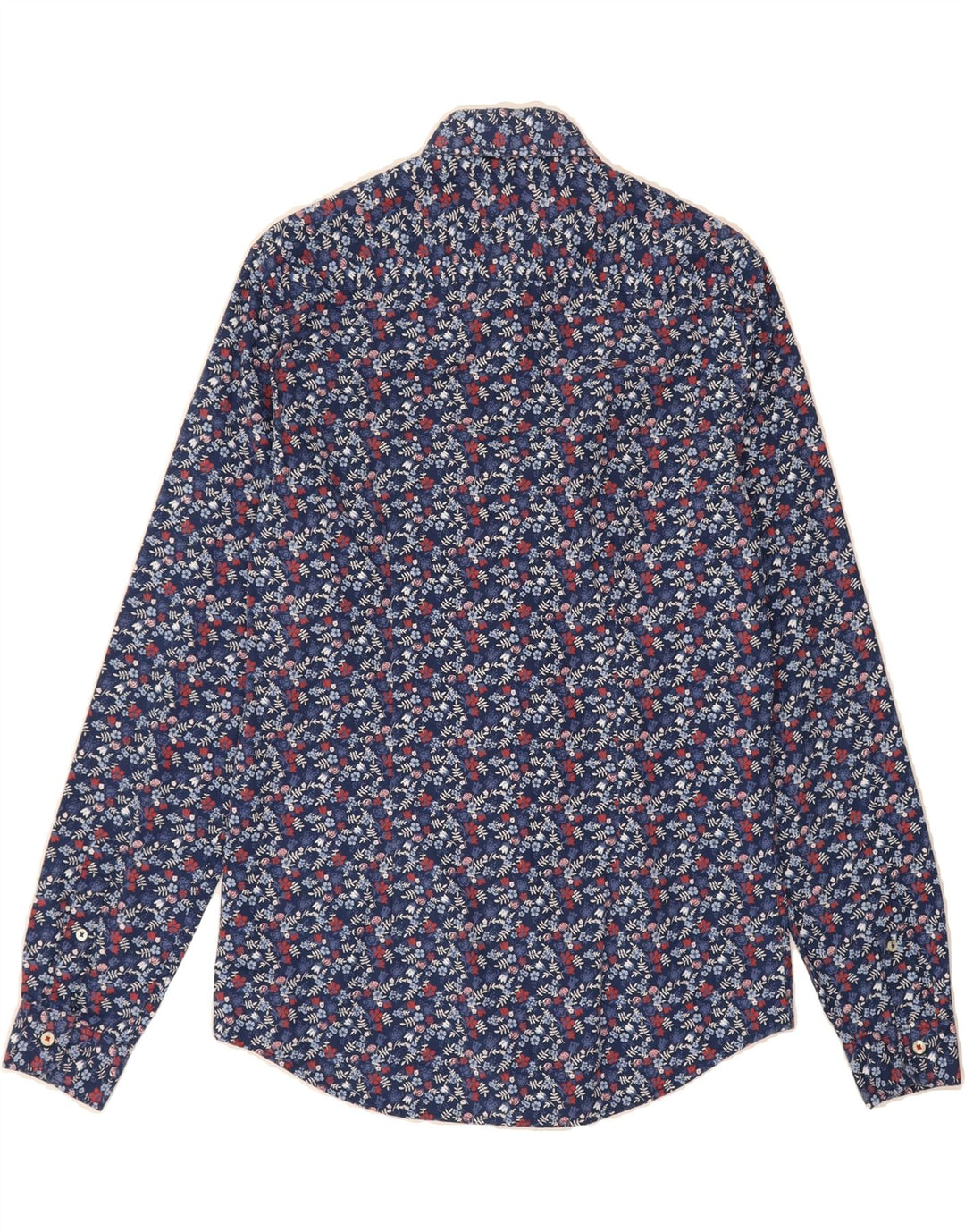 ZARA Mens Slim Fit Shirt Small Navy Blue Floral Vintage Zara and Second-Hand Zara from Messina Hembry 