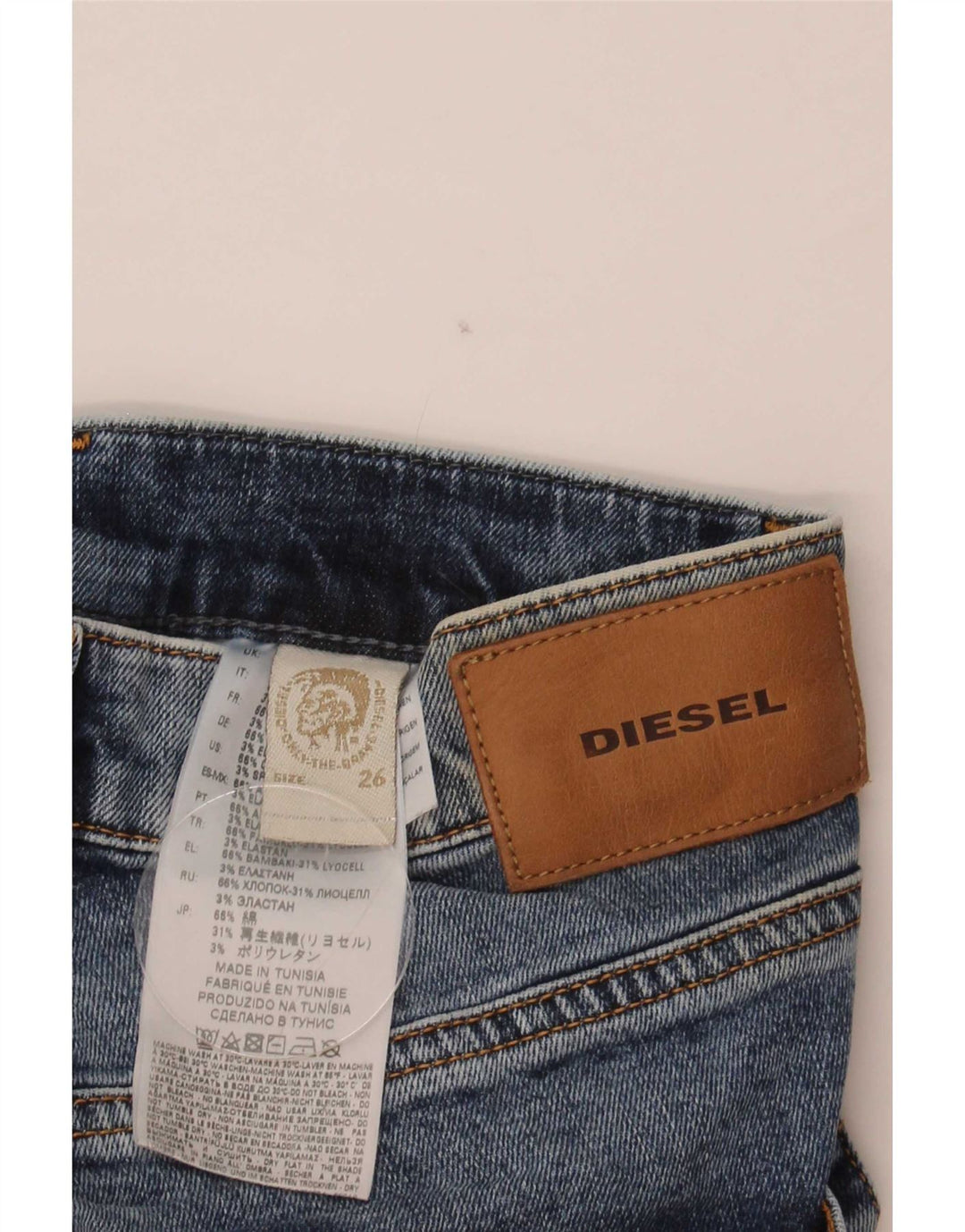 Diesel Damskie Anioły Proste Dżinsy W26 L26 Niebieskie Bawełniane