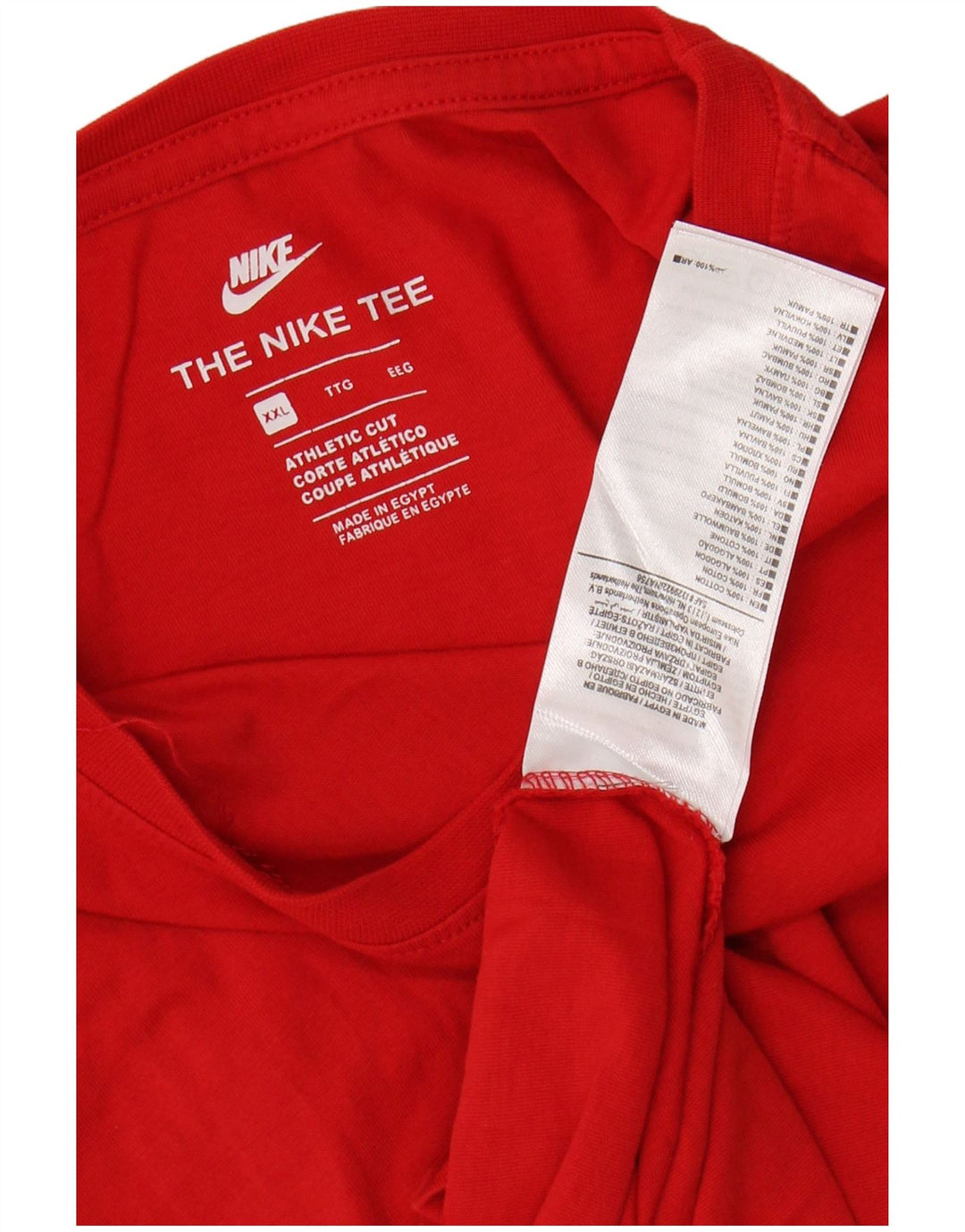 Męski T-shirt NIKE o sportowym kroju, 2XL, czerwona, bawełniana