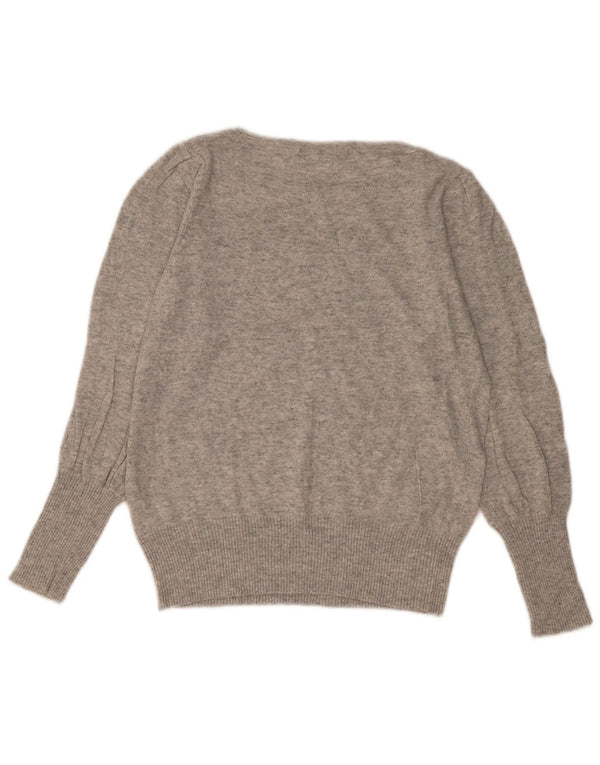 Marks & Spencer Damski sweter z dekoltem w łódkę, UK 14, średni szary, nakrapiany