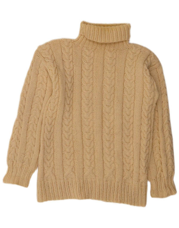 Sweter damski VINTAGE z wywijanym dekoltem UK 14, duży w kolorze złamanej bieli