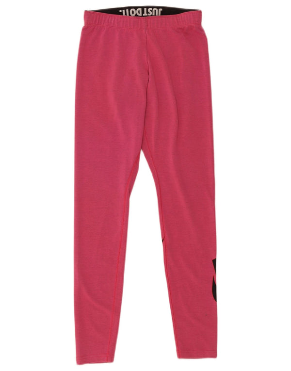 Damskie legginsy Nike Graphic UK 8 Małe, różowe, bawełniane