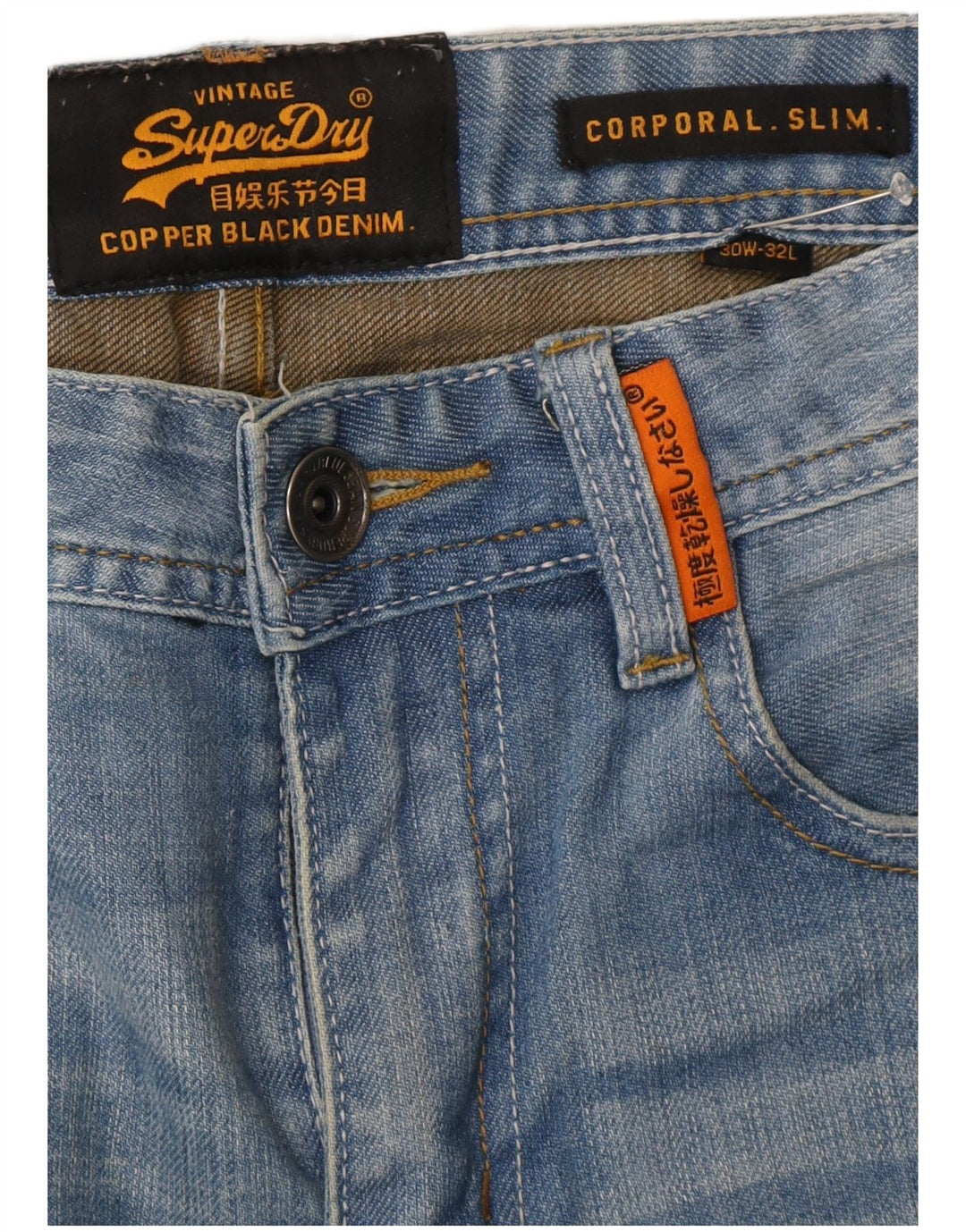 Męskie dżinsy Superdry Corpporal W30 L32 Niebieskie, bawełniane