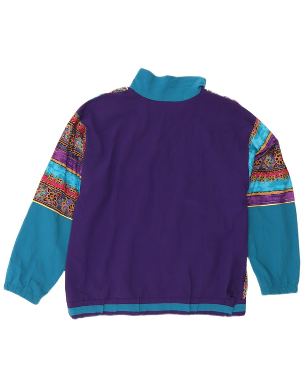 Damska kurtka dresowa w stylu vintage UK 16, duża, wielobarwna, z blokami kolorów