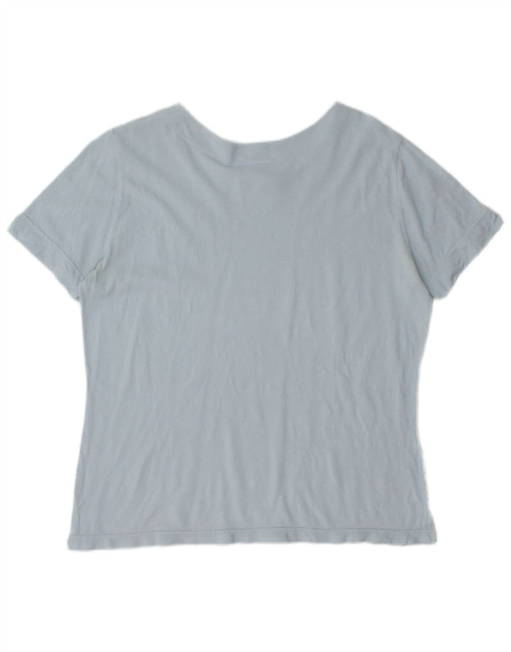 T-shirt damski Lacoste, rozmiar 48 XL, niebieska bawełna