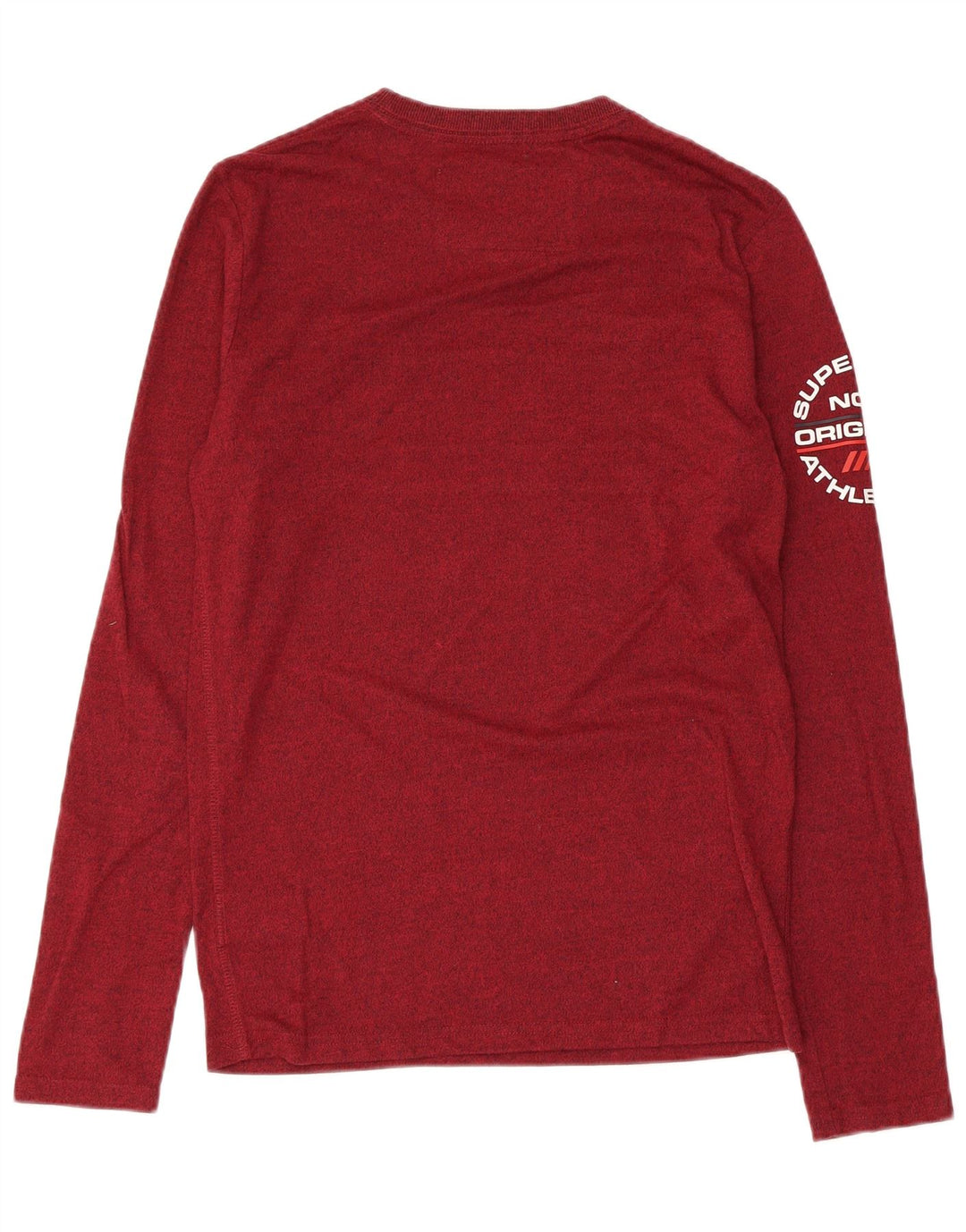 SUPERDRY Męski graficzny top z długim rękawem, mały, bordowy, bawełniany