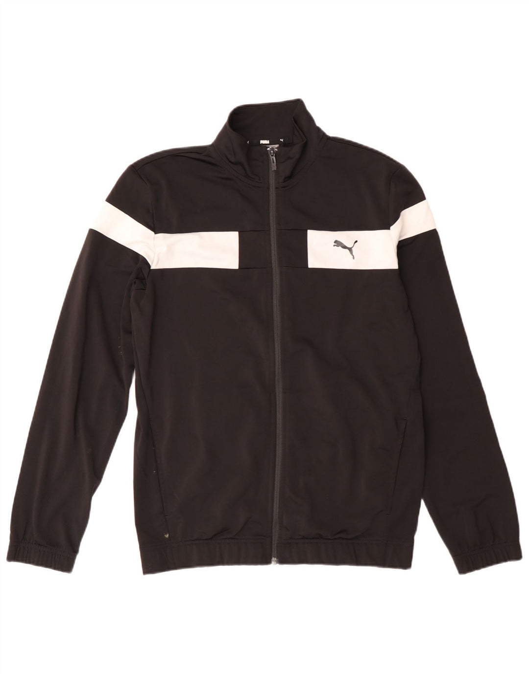 Chłopięca kurtka dresowa Puma 15-16 lat, czarny poliester z blokami kolorów