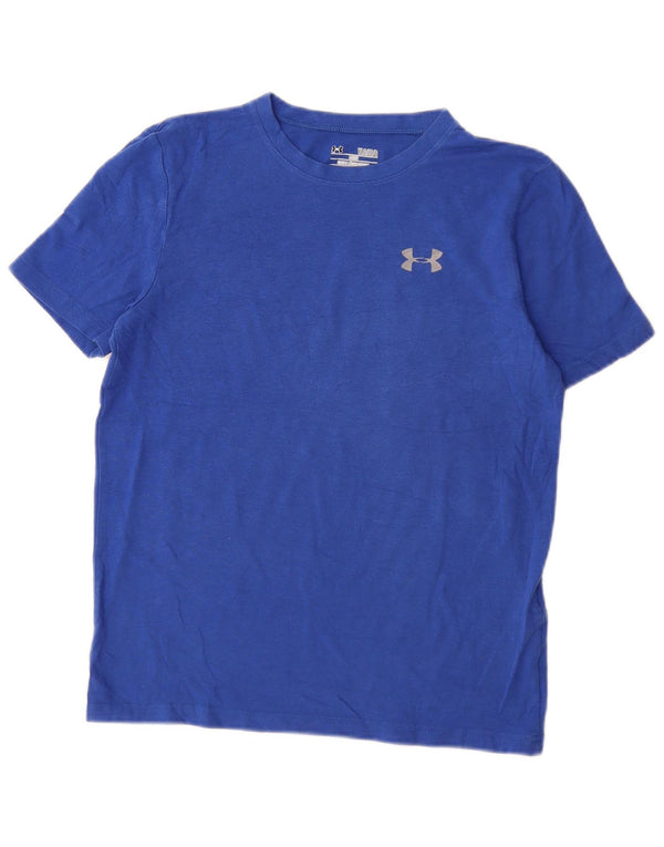 UNDER ARMOUR Dziewczęcy luźny t-shirt na 11-12 lat, duży, niebieski, bawełniany