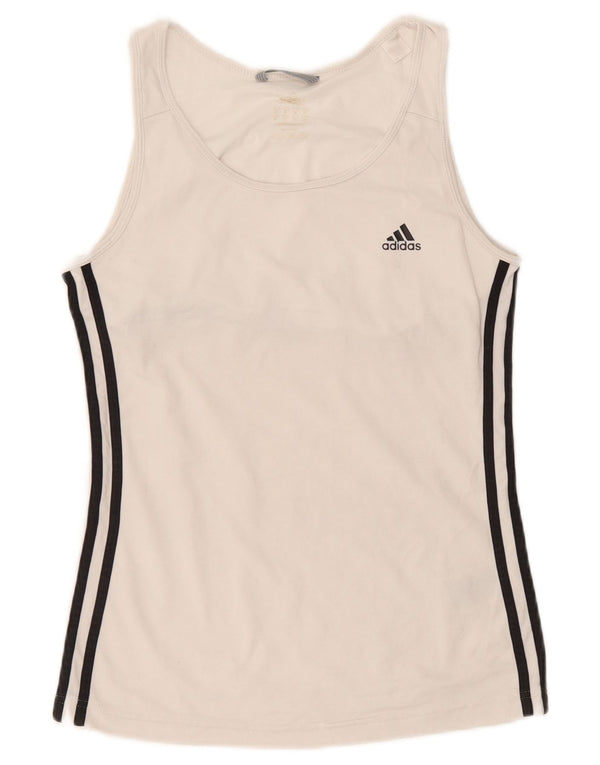 Adidas Damska Kamizelka Top UK 10 Mały Biały Poliester