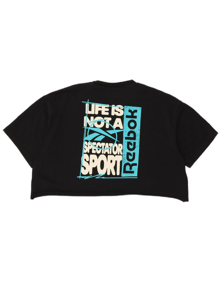 Damska koszulka oversize z grafiką REEBOK Top UK 12/14 Średnia czerń