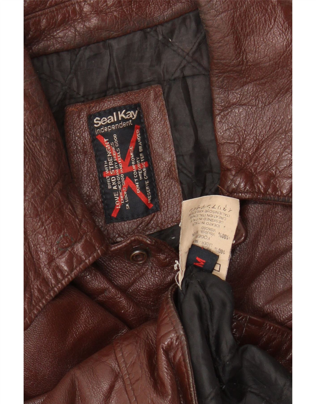 Męska kurtka skórzana Seal Kay UK 38 Średniobrązowa skóra