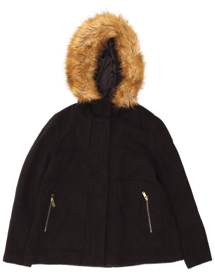 Damska kurtka bomberka z kapturem Zara UK 14, średni czarny poliester