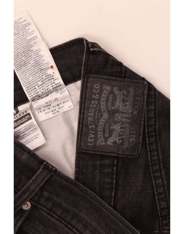 Męskie jeansy Levi's 511 Slim W33 L28 Szara bawełna