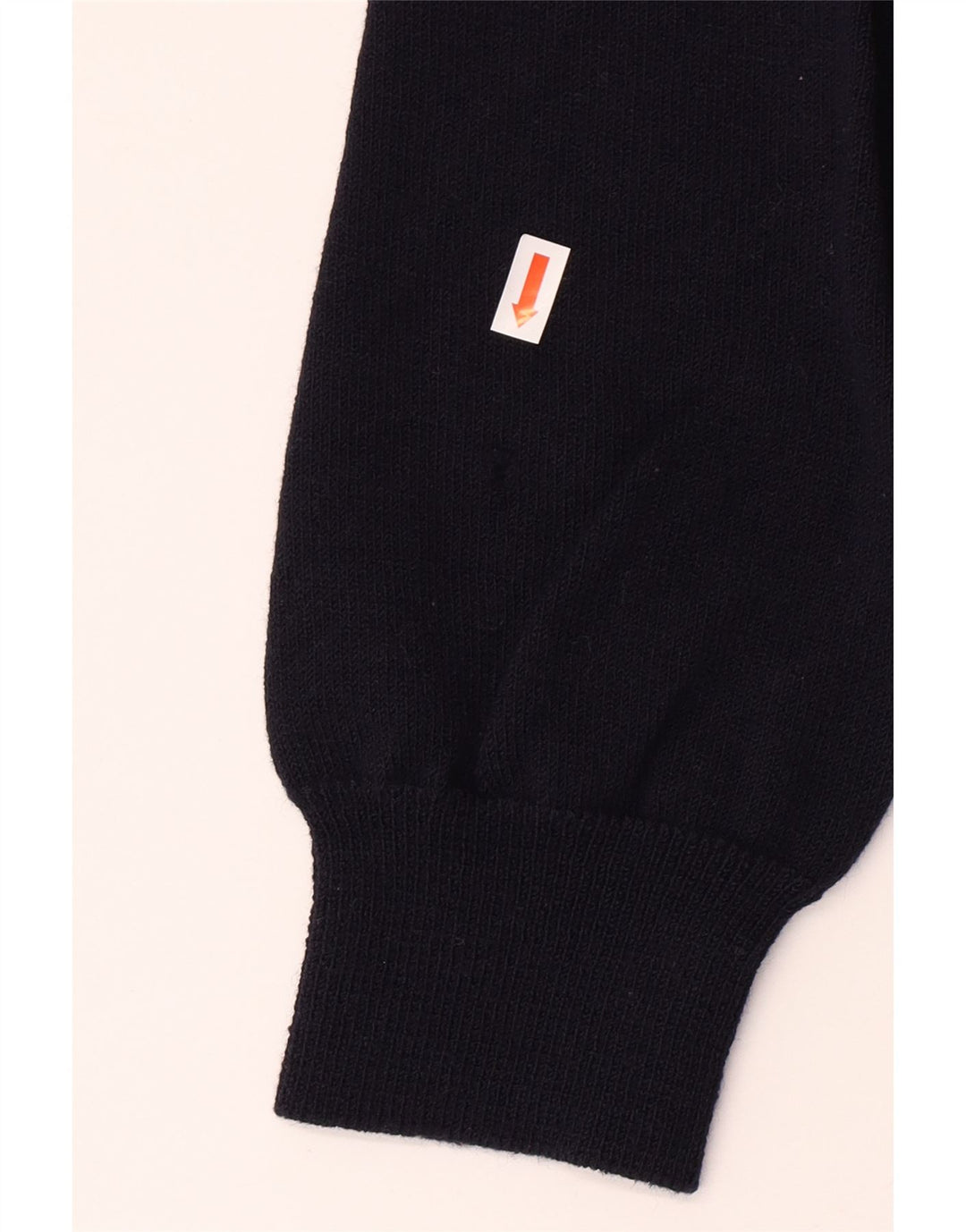 BARONI Mens V-Neck Jumper Sweater Medium Navy Blue Striped