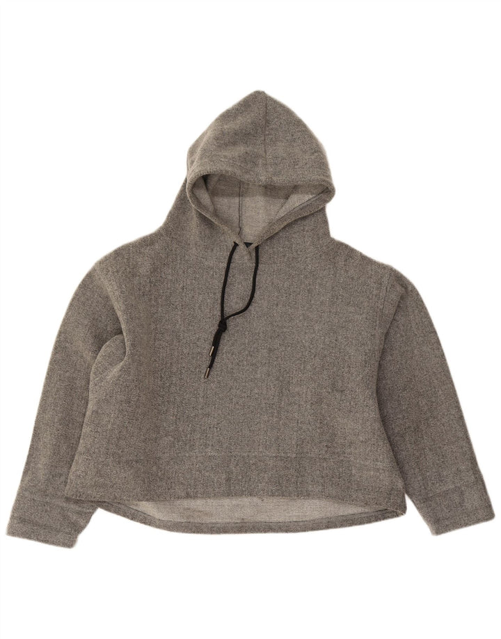 Damski sweter oversize z kapturem Zara UK 14 Średni szary akryl