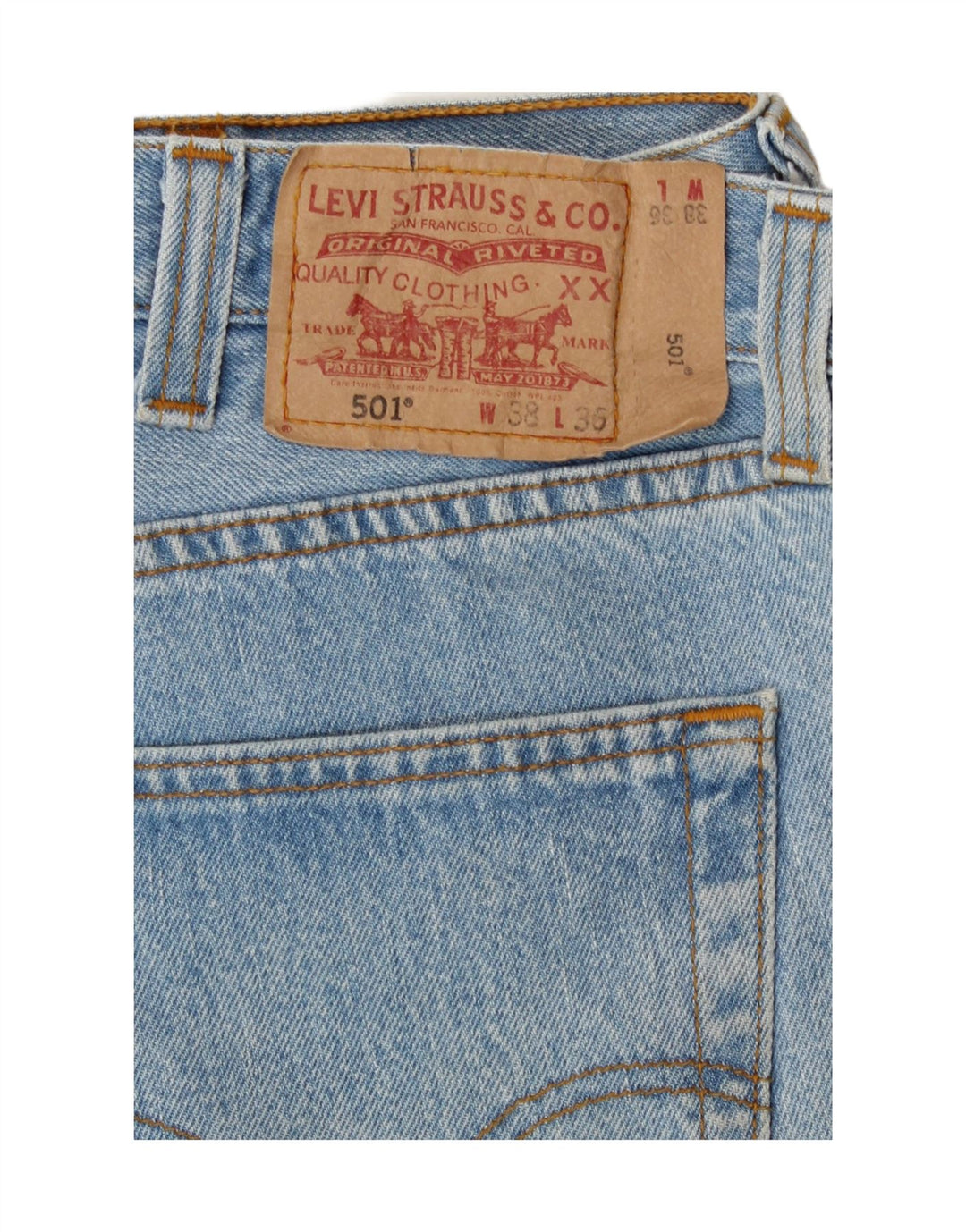 Męskie jeansy Levi's 501 Straight W38 L28 Niebieskie bawełniane