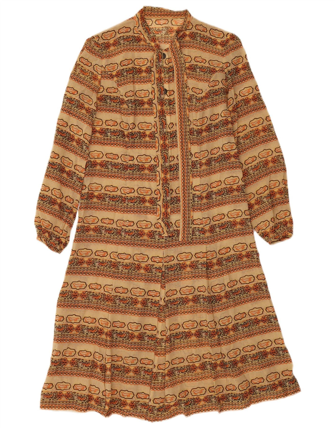 Vintage damska sukienka o linii A UK 12 Średnia wielobarwna Fair Isle