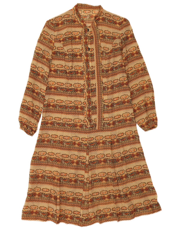 Vintage damska sukienka o linii A UK 12 Średnia wielobarwna Fair Isle