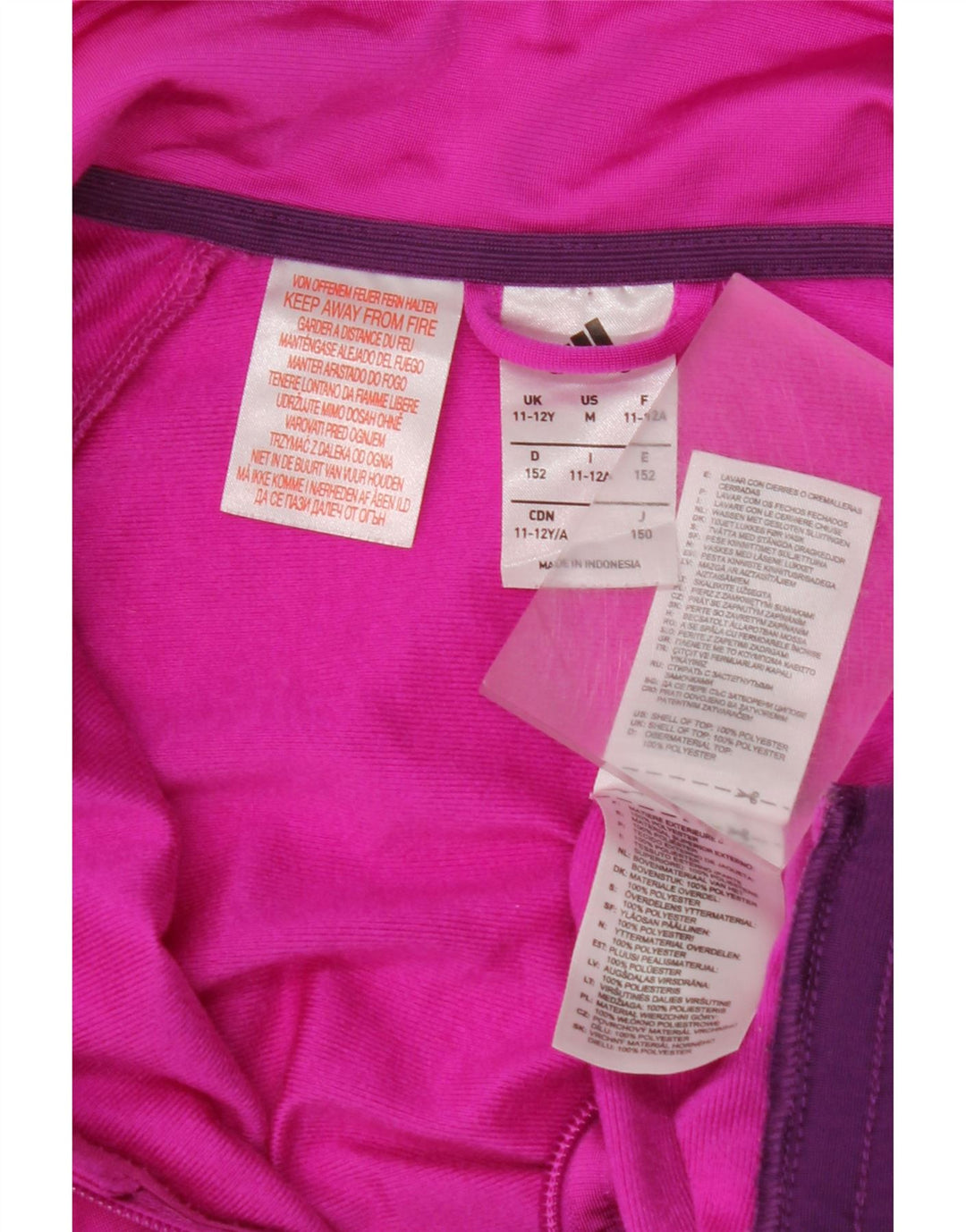 Kurtka dresowa ADIDAS dziewczęca, 11-12 lat, różowa, poliestrowa z blokami kolorów