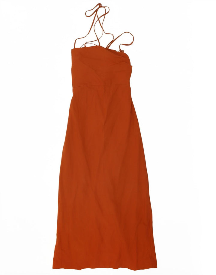 Sukienka damska Zara Maxi Sundress UK 6 XS Pomarańczowy Lyocell